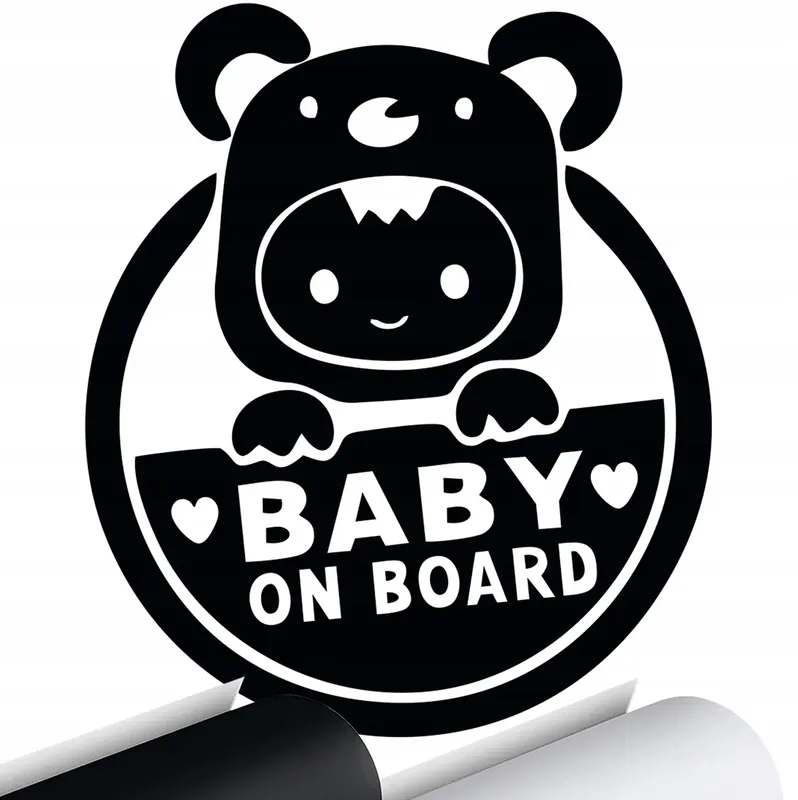 NAKLEJKA na auto BABY ON BOARD DZIECKO NA POKŁADZIE 13x15 Wysoka jakość