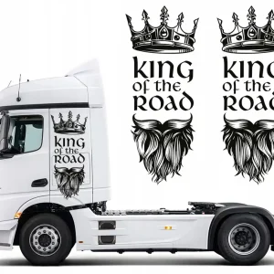 2x NAKLEJKA na TIR Ciągnik KING OF THE ROAD 72x176 Promocja