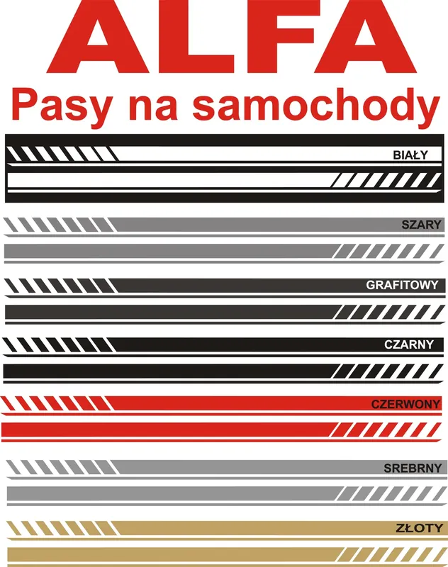 ALFA ROMEO Giulia Giulietta Spider 156 164 155 147 Naklejki Pasy Samochód Nowość