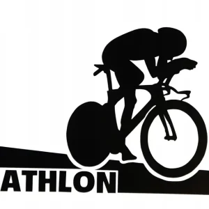Autentyczny NAKLEJKA na samochód ROWER TRIATHLON 15x10cm
