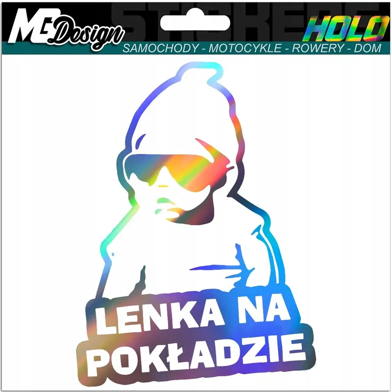 Autentyczny LENKA NA POKŁADZIE naklejka na szybę HOLOGRAM