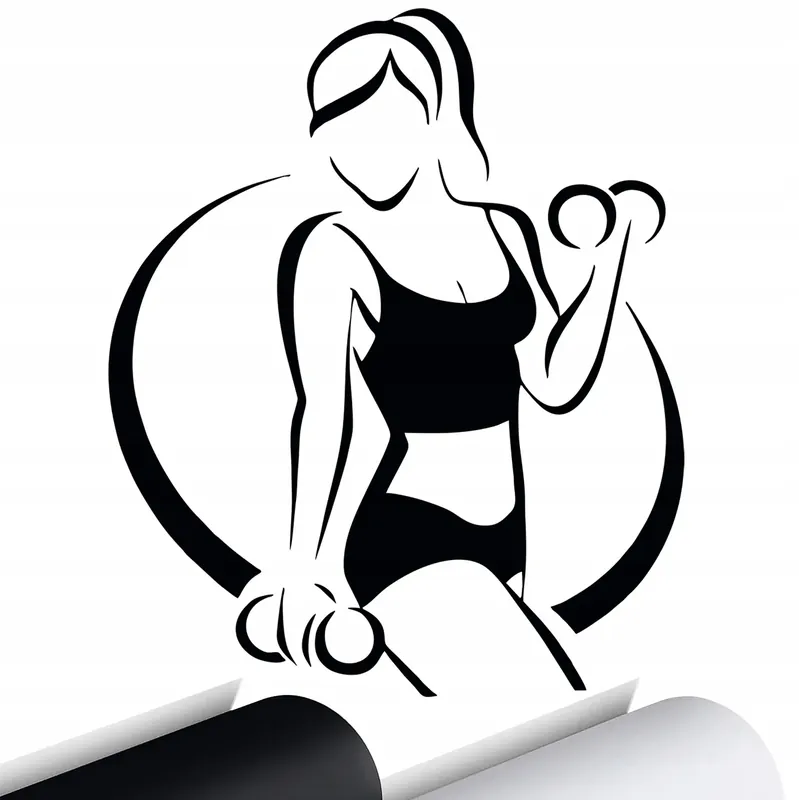 Zamów teraz NAKLEJKA na samochód FITNESS Kobieta Ciężary 13x15
