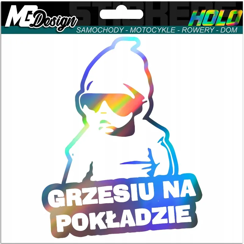 Autentyczny GRZESIU NA POKŁADZIE naklejka na szybę HOLOGRAM