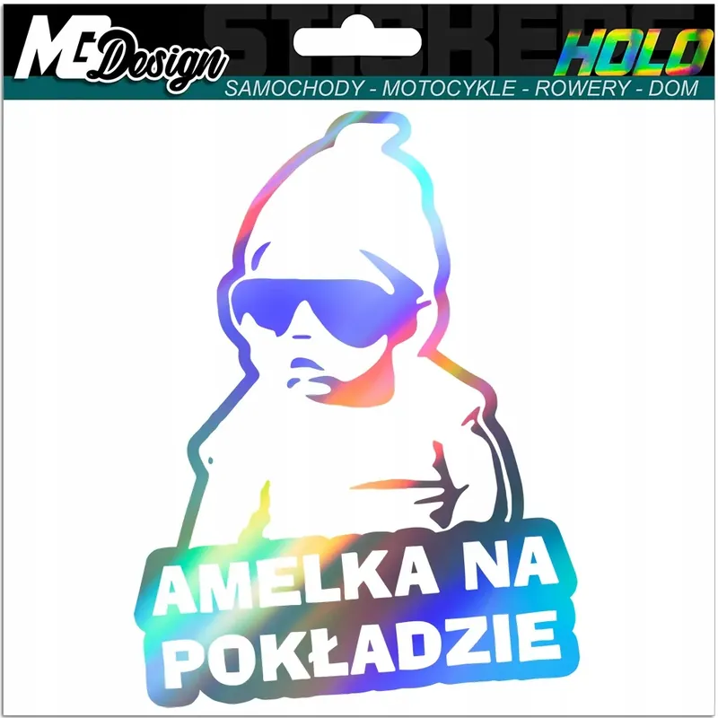 AMELKA NA POKŁADZIE naklejka na szybę HOLOGRAM Nowość