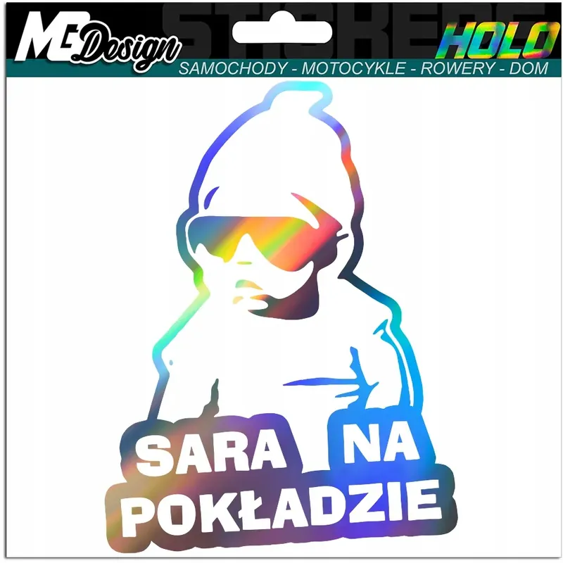 Zwrot pieniędzy SARA NA POKŁADZIE naklejka na szybę HOLOGRAM
