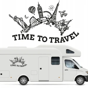 Darmowa dostawa NAKLEJKA CZAS NA POODRÓŻ TIME TO TRAVEL 43x71cm