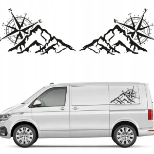 Oferta limitowana NAKLEJKI na samochód MOTYW GÓRY KOMPAS 75 x 44 cm