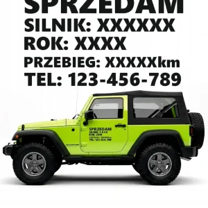 Naklejka na samochód auto szybę SPRZEDAM na sprzedaż nr telefonu 35 x 21 cm Tani