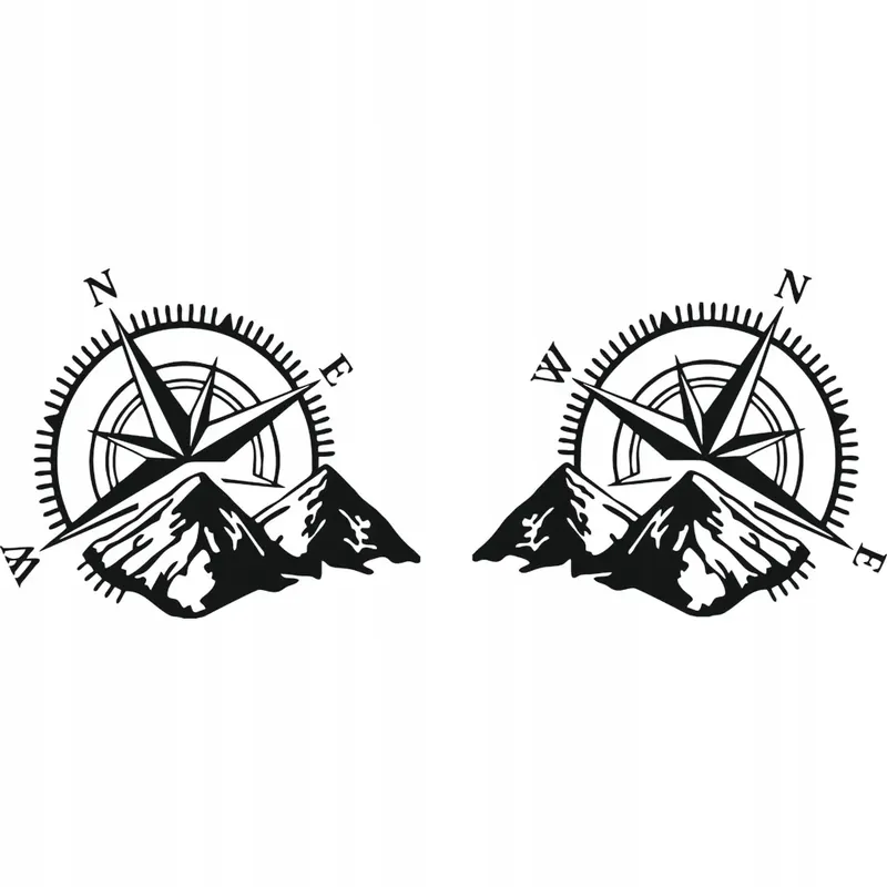 Naklejka na auto Kompas 4x4 Offroad Góry Róża Wiatrów 35 x 29 cm 2szt Wyprzedaż