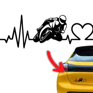 Tylko dziś Naklejka LINIA ŻYCIA ŚCIGACZ kolor CZARNY motocyklista na kolanie naklejki!