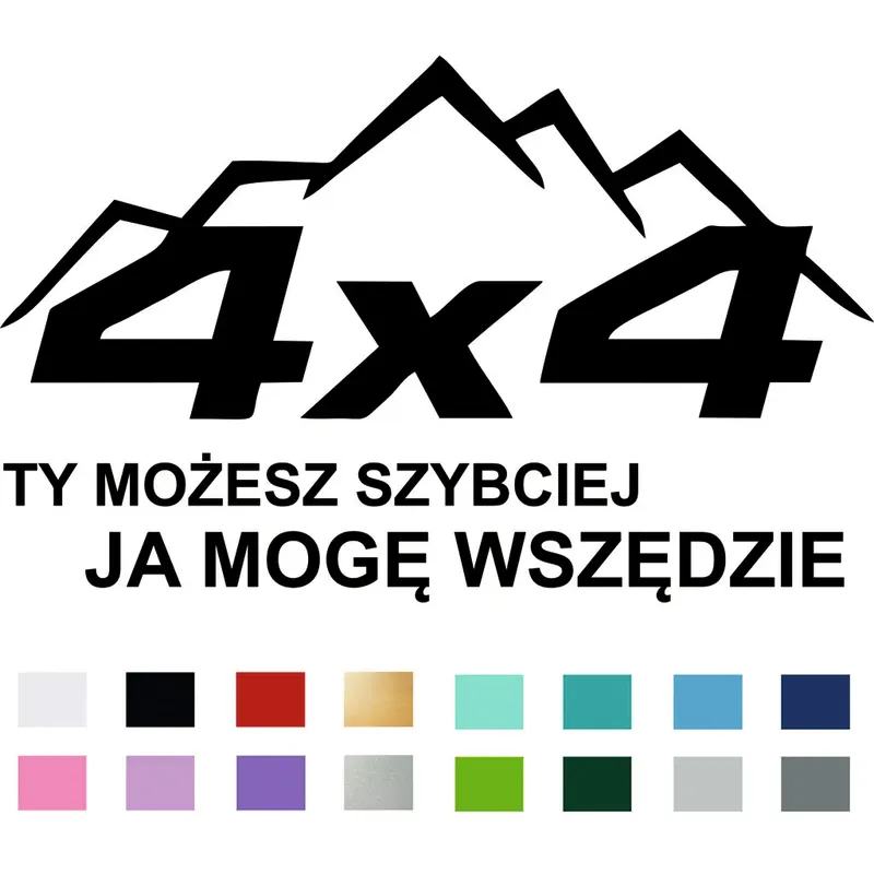 Tani Naklejka na auto samochód Jeep 4x4 Offroad Góry Mogę Szybciej 25 x 15,5 cm