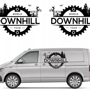 Autentyczny 2x NAKLEJKA na samochód DOWNHILL BIKE 44x60 cm