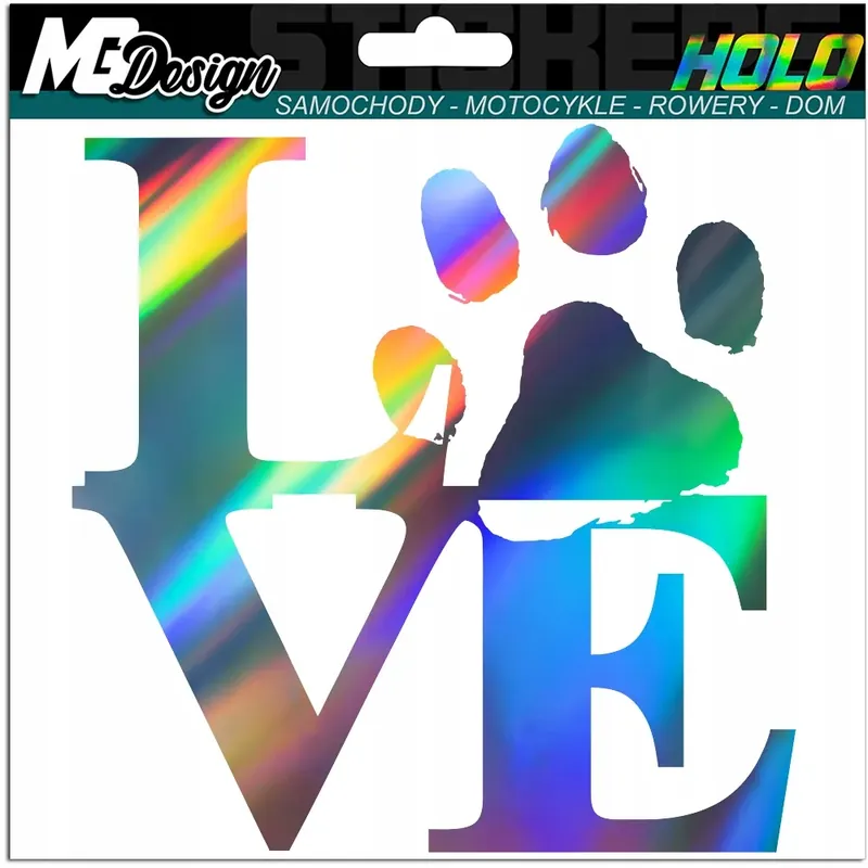 Darmowa dostawa NAKLEJKA KOCHAM PSIAKI PSY ZWIERZĘTA HOLOGRAM