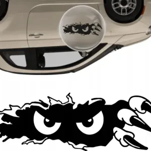 Popularny Śmieszna NAKLEJKA na samochód, pazury, POTWOREK oczy rozdziera lakier 15cm