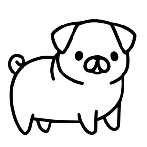 Naklejka na samochód auto, szybę lakier, tuning szczeniak pies mops 15cm Oryginalny