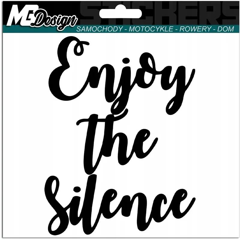 NAKLEJKA na samochód ENJOY THE SILENCE 15x11 cm Szybka dostawa