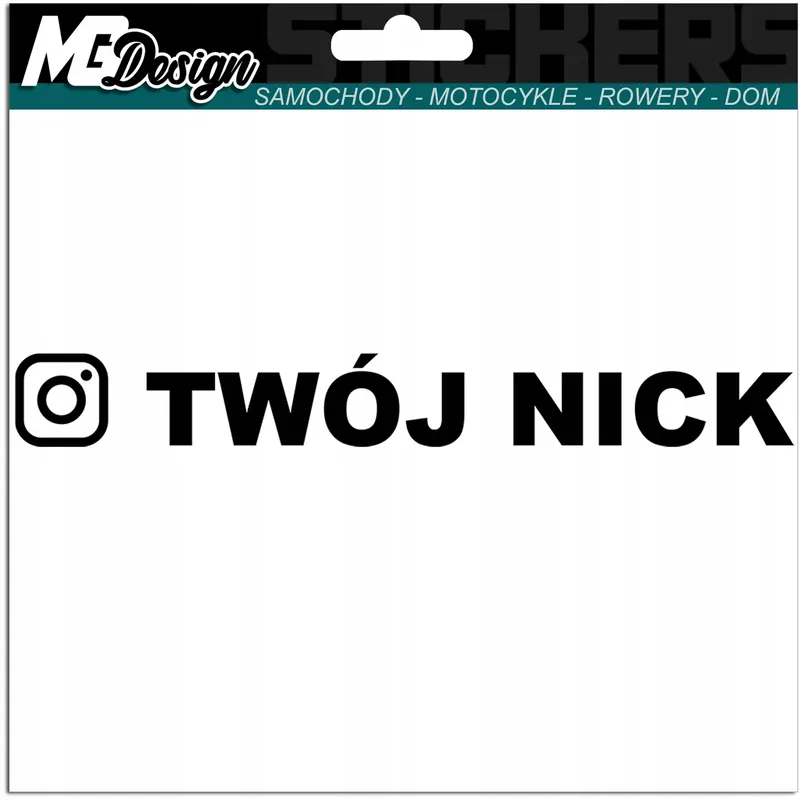 NAKLEJKA na samochód LOGO INSTAGRAM TWÓJ NICK 5 cm Premium