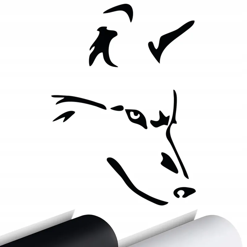 NAKLEJKA na samochód Wilk Wolf Dzika Natura 15x11 Tani