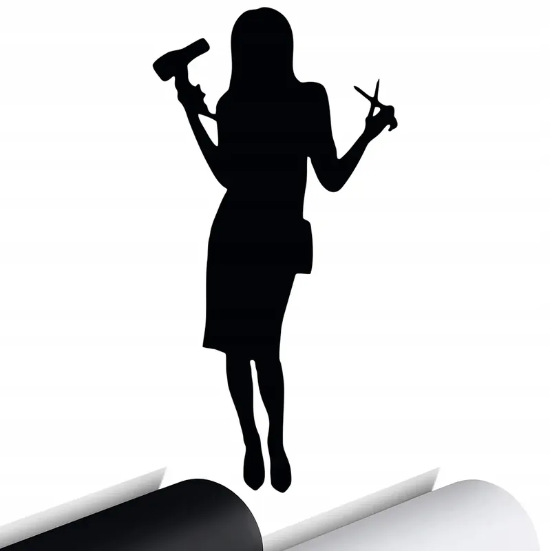 Wyprzedaż NAKLEJKA na samochód FRYZJERKA NOŻYCZKI LADY 8x15