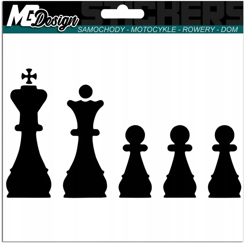 Rabat NAKLEJKA na auto PIONKI FIGURY SZACHY CHESS 20x11