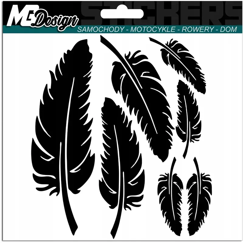 Wysoka jakość NAKLEJKA na samochód PIÓRA PIÓRKA FEATHERS 13x15