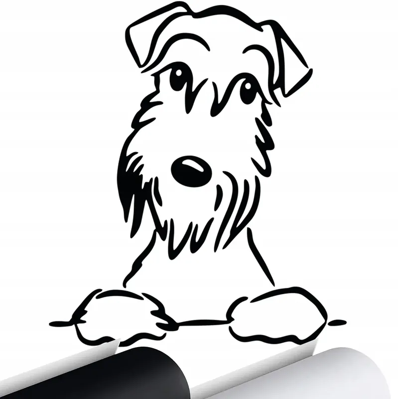 Ekspresowa dostawa NAKLEJKA na samochód PIES TERIER Psiak 15x13