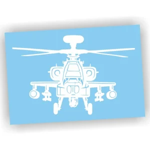 Naklejka ŚMIGŁOWIEC APACHE kolor BIAŁY helikopter naklejki na samochód! Rabat