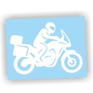 Premium Naklejka MOTOCYKL TURYSTYCZNY kolor BIAŁY kufry turystyk naklejki na auto!