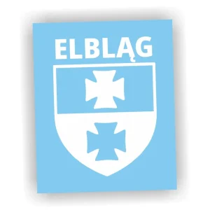 Naklejka HERB ELBLĄGA kolor BIAŁY Elbląg naklejki na samochód auto! Niska cena