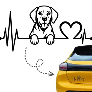 Rabat Naklejka LINIA ŻYCIA PIES BEAGLE kolor CZARNY naklejki na samochód auto!