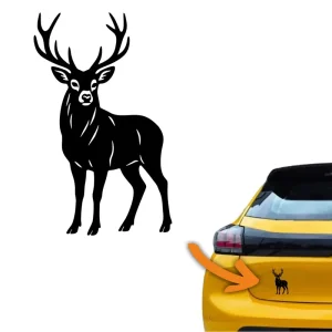 Naklejka JELEŃ kolor CZARNY poroże pzł byk naklejki na samochód auto! Tylko dziś