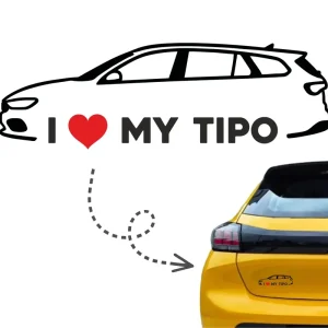Naklejka I LOVE MY TIPO kombi kolor CZARNY fiat naklejki na samochód auto! Oferta