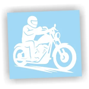 Oferta Naklejka MOTOCYKLISTA kolor BIAŁY motocykl chopper cruiser cafe naklejki!