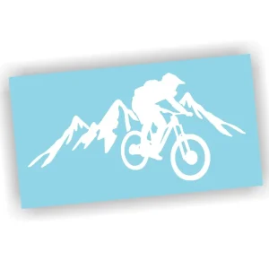 Naklejka ROWER GÓRY kolor BIAŁY mtb enduro trail naklejki na samochód auto Tylko dziś