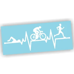 Popularny Naklejka LINIA ŻYCIA TRIATHLON kolor BIAŁY naklejki na samochód auto!