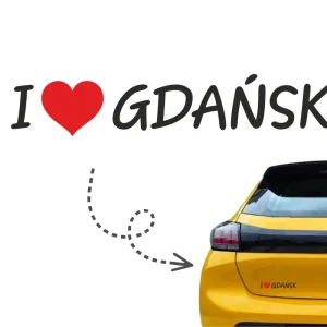 Naklejka I LOVE GDAŃSK kocham Gdańsk kolor CZARNY naklejki na samochód auto Oferta