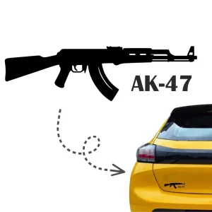 Premium Naklejka KAŁASZNIKOW kolor CZARNY karabin AK-47 naklejki na samochód auto!