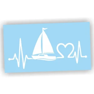 Naklejka LINIA ŻYCIA ŻAGLÓWKA kolor BIAŁY żeglarstwo naklejki na samochód! Rabat