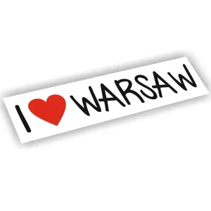 Bezpieczna płatność Naklejka I LOVE WARSAW kolor CZARNY kocham warszawę naklejki na samochód!