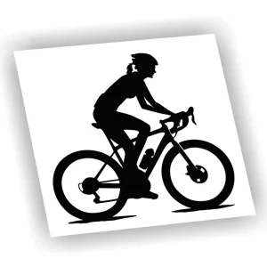 Oferta limitowana Naklejka ROWER SZOSOWY KOBIETA kolor CZARNY szosa rowerzystka naklejki!