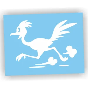 Naklejka STRUŚ PĘDZIWIATR kolor BIAŁY śmieszne naklejki na samochód auto! Premium