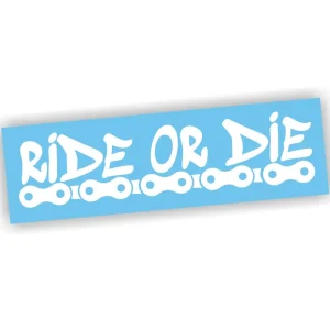 Naklejka RIDE OR DIE kolor BIAŁY rower łańcuch naklejki na samochód auto! Tani