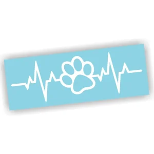 Niska cena Naklejka LINIA ŻYCIA ŁAPKA kolor BIAŁY pies kot naklejki na samochód auto!