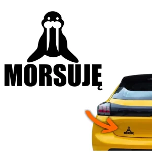 Naklejka MORSUJĘ kolor CZARNY mors morsowanie naklejki na samochód auto! Popularny