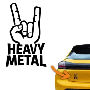Naklejka HEAVY METAL kolor CZARNY mano cornuta rogi naklejki na samochód! Najlepsza cena