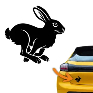 Oryginalny Naklejka BIEGNĄCY ZAJĄC kolor CZARNY królik naklejki na samochód auto!