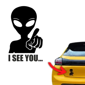 Nowość Naklejka KOSMITA kolor CZARNY ufo alien śmieszne naklejki na samochód auto!
