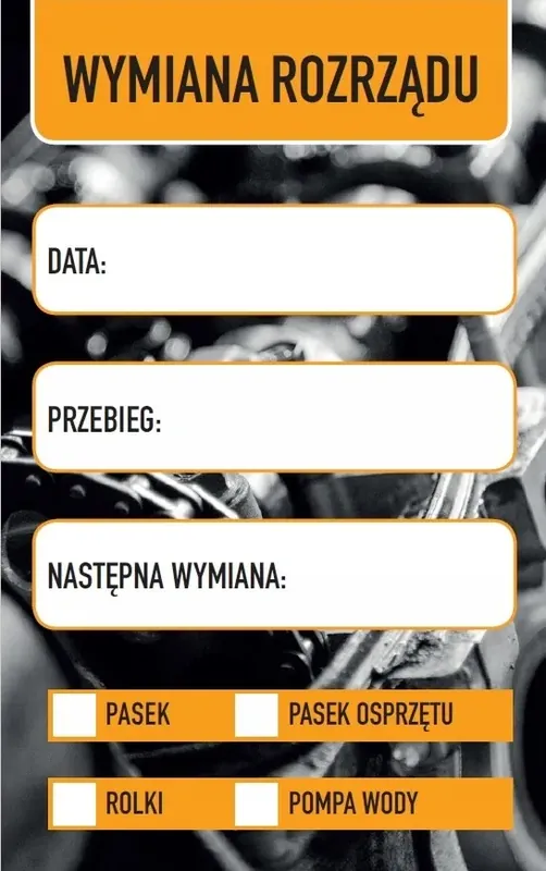 30x Naklejka wymiana rozrzadu naklejki serwisowe wymiany rozrządu SERWIS Autentyczny