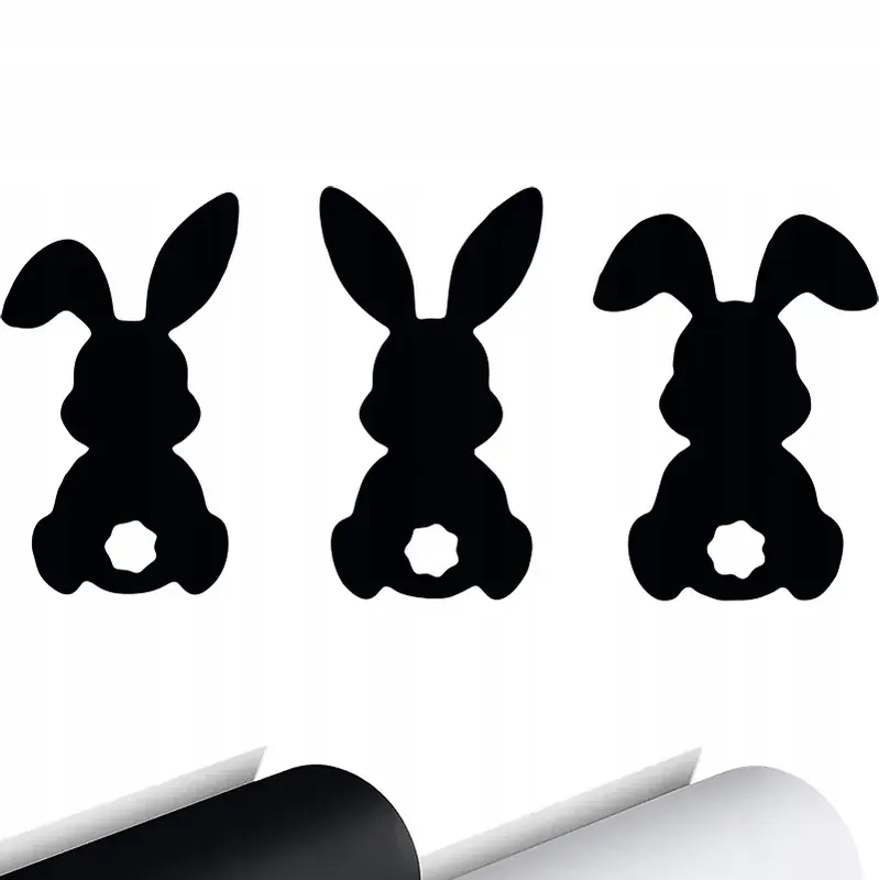 Zamów teraz NAKLEJKA Grafika na Samochód Auto 3 Króliczki Króliki Zajączki 15x7cm