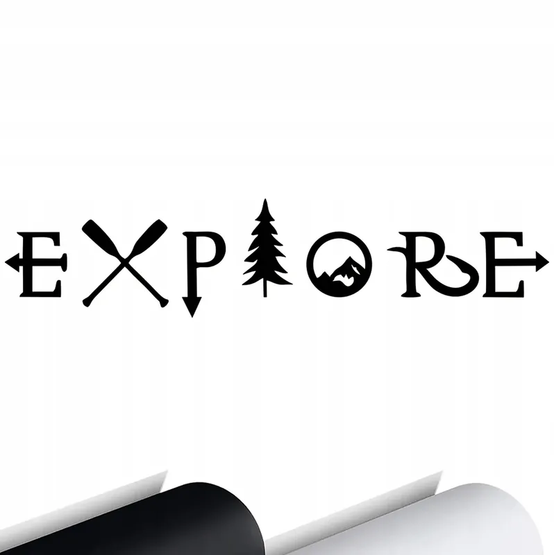 Wyprzedaż NAKLEJKA Grafika na samochód auto EXPLORE Camping Góry Las 18x4